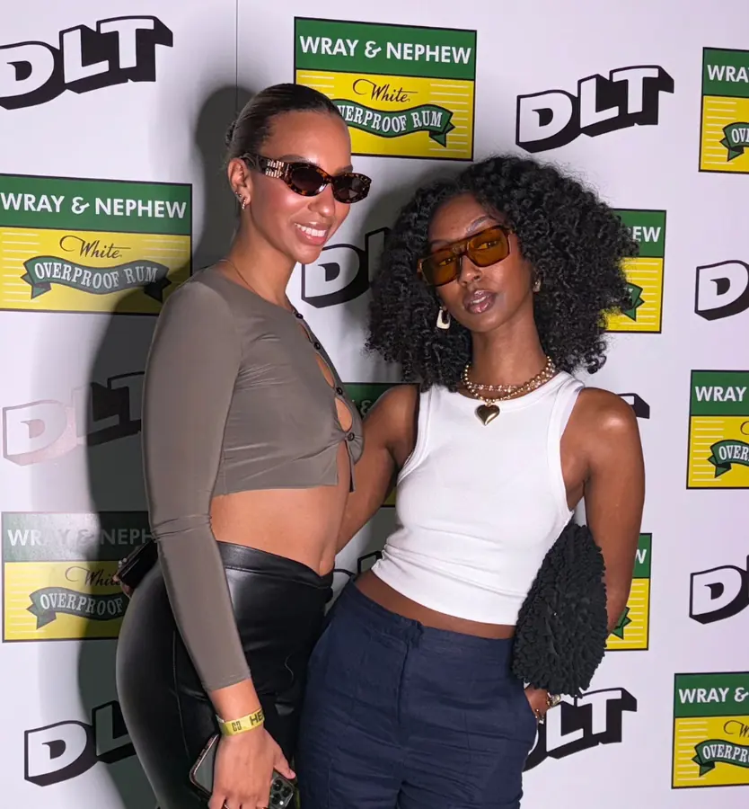 Two guests in sunglasses at a DLT brunch
